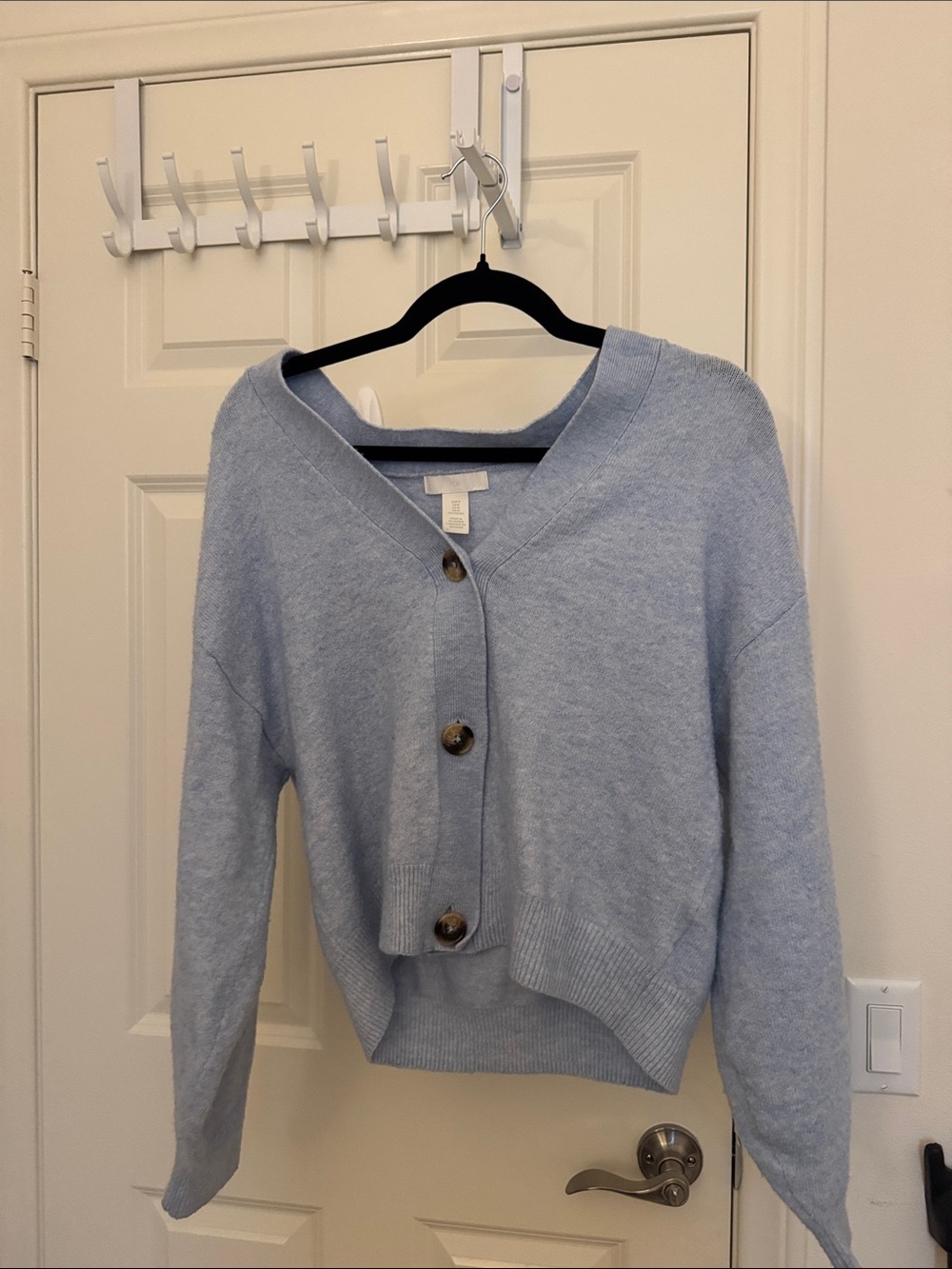 H&M Light Blue Women's V-Neck Button Cardigan Sweater